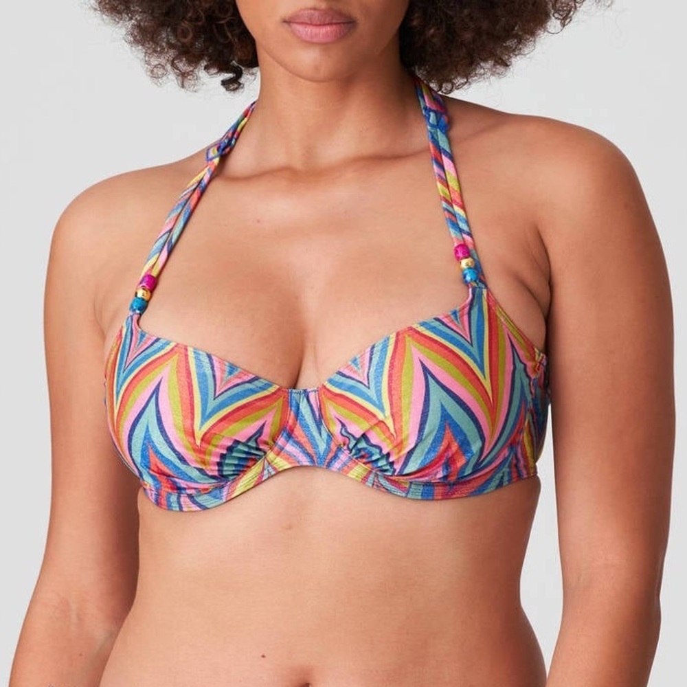 PRIMADONNA Kea Interlocking Bikini top in rainbow paradise size 32G